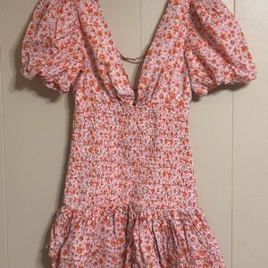 Lena Pink and Orange Floral Mini Dress